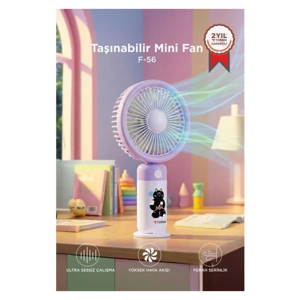 Torima F-56 Taşınabilir Şarjlı Vantilatör - Görsel 8