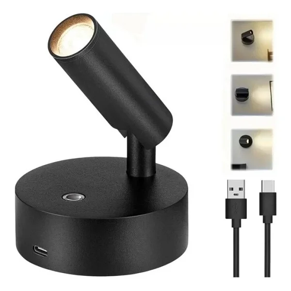 Ledx Al-Xyd05 Çok Fonksiyonlu Dokunmatik Şarjlı 1200mah Duvar Aplik 3000k-4000k-6500k Type-C Şarj Girişli - Görsel 5