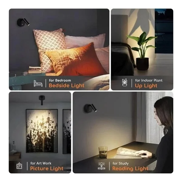 Ledx Al-Xyd05 Çok Fonksiyonlu Dokunmatik Şarjlı 1200mah Duvar Aplik 3000k-4000k-6500k Type-C Şarj Girişli - Görsel 4