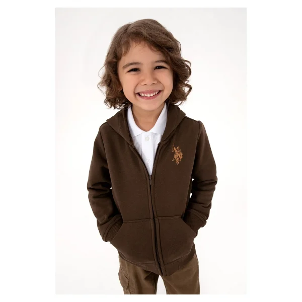 U.S. Polo Assn 50316706-Vr081 Kapüşonlu Tam Fermuarlı Antrasit Çocuk Sweatshirt - Görsel 9