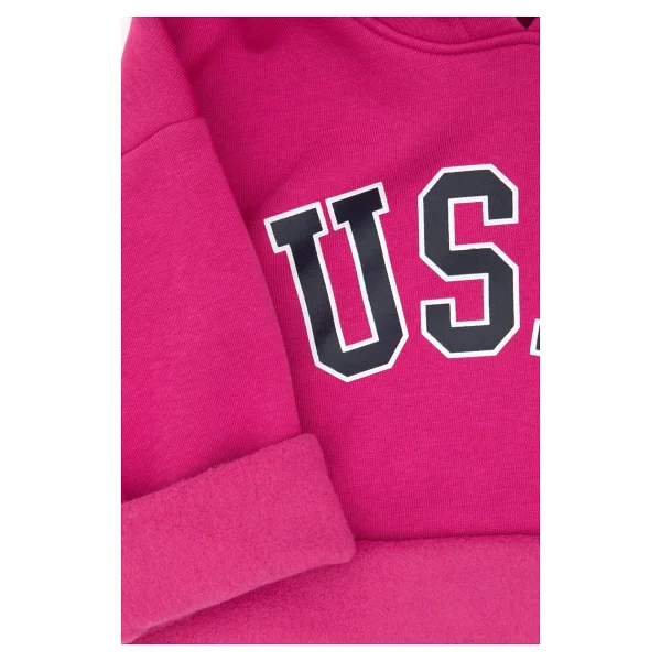 U.S. Polo Assn 50317890-Vr041 Kapüşonlu Pembe Çocuk Sweatshirt - Görsel 5
