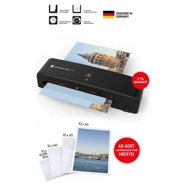 Luftmann 230 L A4 Laminasyon Makinesi Ve 40 Adet Laminasyon Filmi - Görsel 6