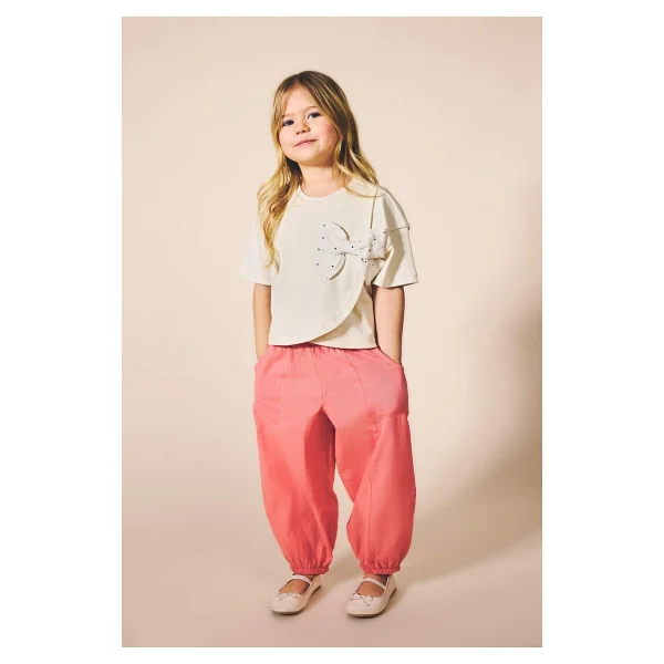 Defacto Balloon Fit Esnek Bantlı Paça Keten Karışımlı Pantolon Kız Bebek H4256a526sm - Pembe-Pn682 - 9 - 12 Ay - Görsel 6