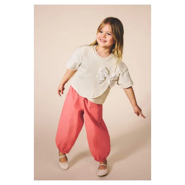 Defacto Balloon Fit Esnek Bantlı Paça Keten Karışımlı Pantolon Kız Bebek H4256a526sm - Pembe-Pn682 - 9 - 12 Ay - Görsel 2