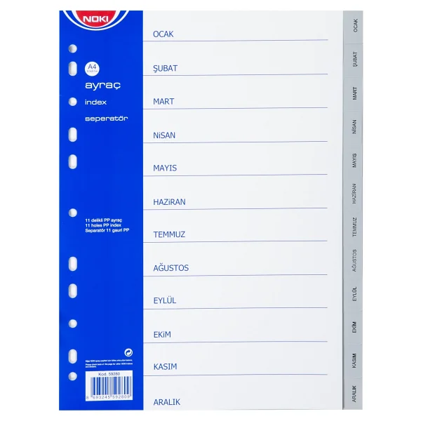 Noki 59280 A4 Aylar Ocak-Aralık Seperatör - Görsel 3