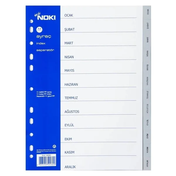 Noki 59280 A4 Aylar Ocak-Aralık Seperatör - Görsel 2