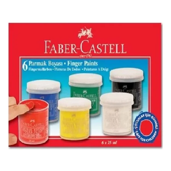 Faber-Castell 25 Ml 6 Renk Parmak Boyası - Görsel 3