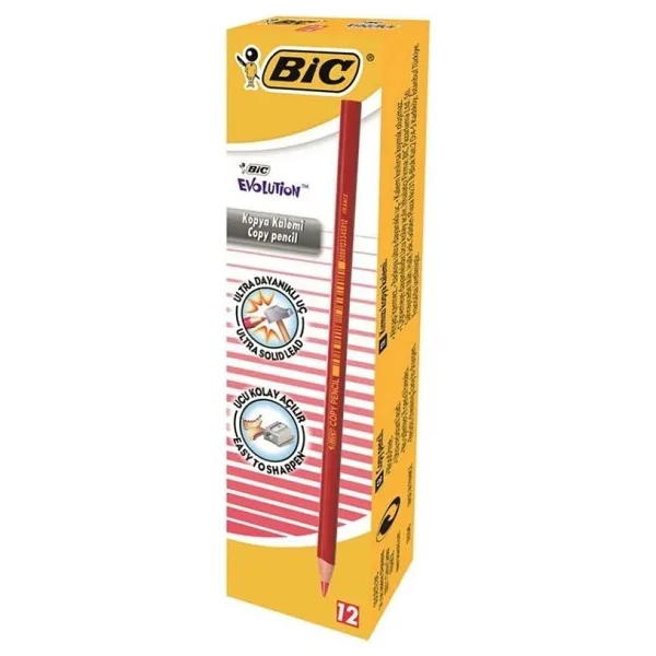 Bic Evolution 12'li Kırmızı Kopya Kalemi - Görsel 10