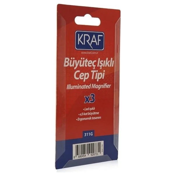 Kraf 311g Işıklı Cep Tipi Büyüteç 3x - Görsel 2