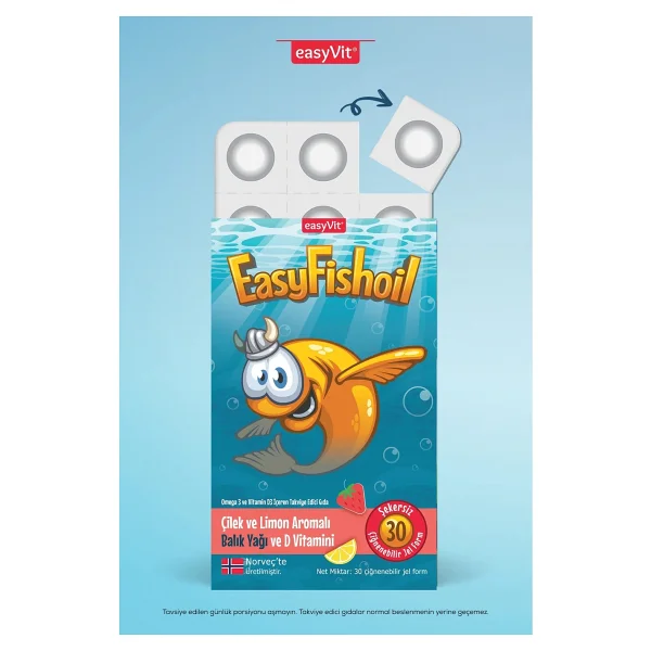 Easyvit Easyfishoil Omega 3 Çilek Ve Limon Aromalı 30 Tablet - Görsel 3