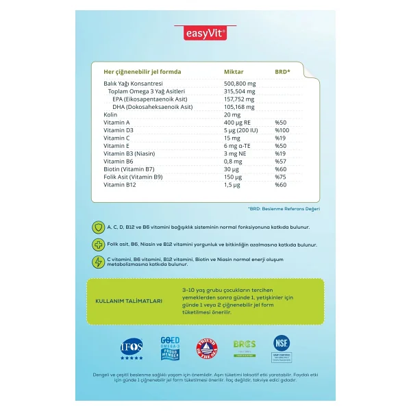 Easyvit Easyfishoil Multi Omega 3 30 Tablet - Görsel 10