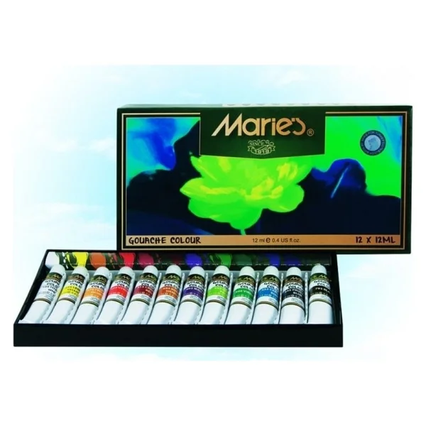 Maries 12 Ml 12 Renk Tüp Guaj Boya - Görsel 2