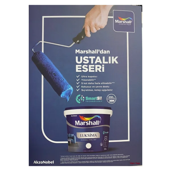 Marshall Luksima Silikonlu Özel Mat 15 Lt İç Cephe Boyası - Görsel 3