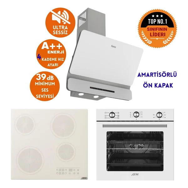 Ferre Ve Afm Tech Marka Mus1sessız Elekt Vitro Beyaz Ankastre Set( D081-Sa + V6-05 + Fm7601) - Görsel 7