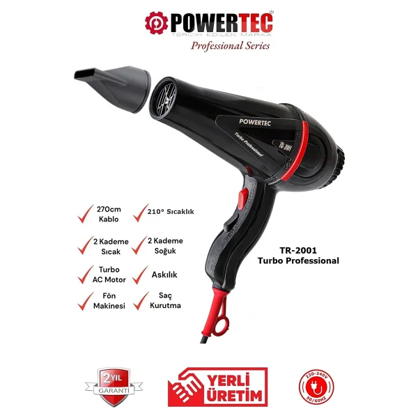 Powertec Tr-2001 2500 W Saç Kurutma Makinesi - Görsel 9