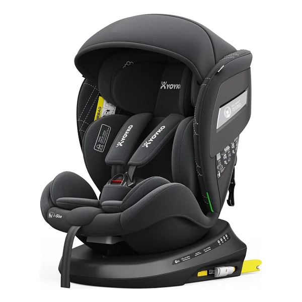 Yoyko Rich Alarmlı 360 Derece Dönebilen I-Size Siyah 0-36 Kg Oto Koltuğu - Görsel 9