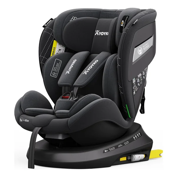 Yoyko Rich Alarmlı 360 Derece Dönebilen I-Size Siyah 0-36 Kg Oto Koltuğu - Görsel 5