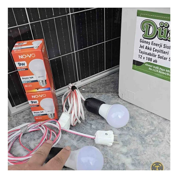 Dürüst 800 Watt Güneş Enerjili Taşınabilir Solar Televizyon Ve Aydınlatma Paketi Portatif - Görsel 3