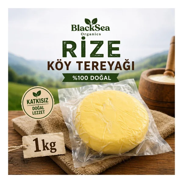 Rize Köy Tereyağı 1 Kg - Doğal Yayık Tereyağı Katkısız Blacksea Organics - Görsel 3