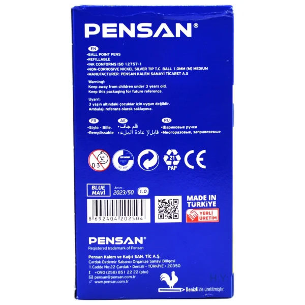Pensan Tr-23 Üçgen Gövde 1.0 Mm 50'li Kutu Mavi Tükenmez Kalem - Görsel 3