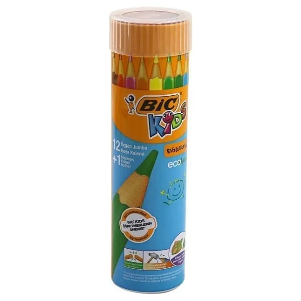Bic Kids Evolution Metal Tüp Üçgen 12+1'li Jumbo Kuru Boya Seti - Görsel 4