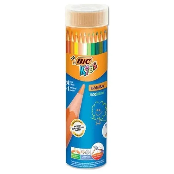 Bic Kids Evolution Metal Tüp 24+1'li Kuru Boya Seti - Görsel 5