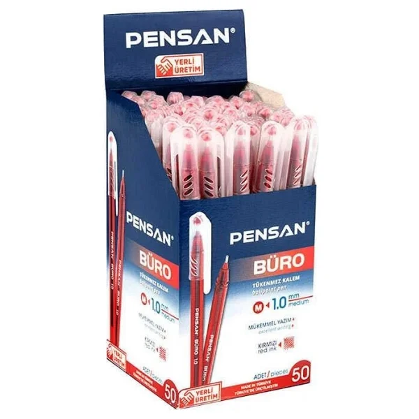 Pensan 2270 1 Mm 50'li Paket Kırmızı Tükenmez Kalem - Görsel 8