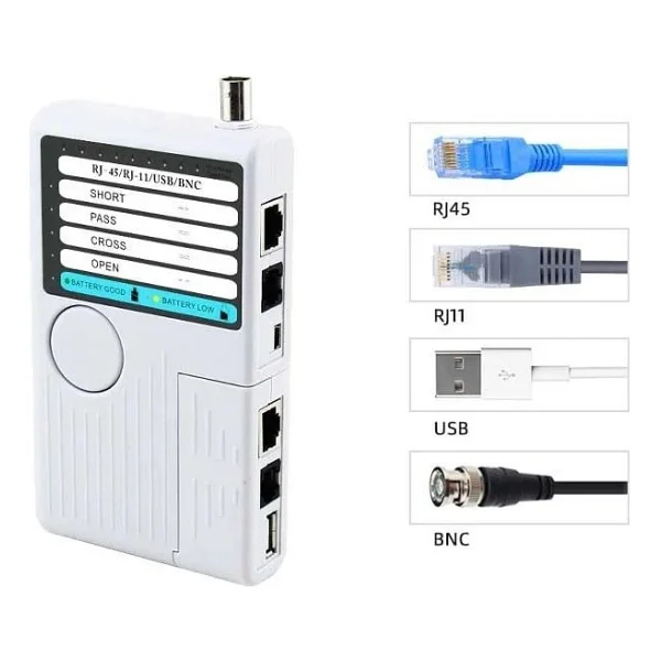 Noyafa Nf-3468 4'ü 1 Arada Kablo Test Cihazı Rj11 Rj45 USB Bnc - Görsel 2