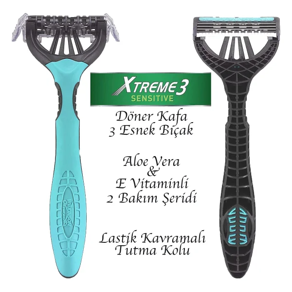 Wilkinson Sword Xtreme 3 Sensitive 8+4 Kullan At Tıraş Bıçağı Hassas Cilt Dostu Aloe Vera İçerir - Görsel 2
