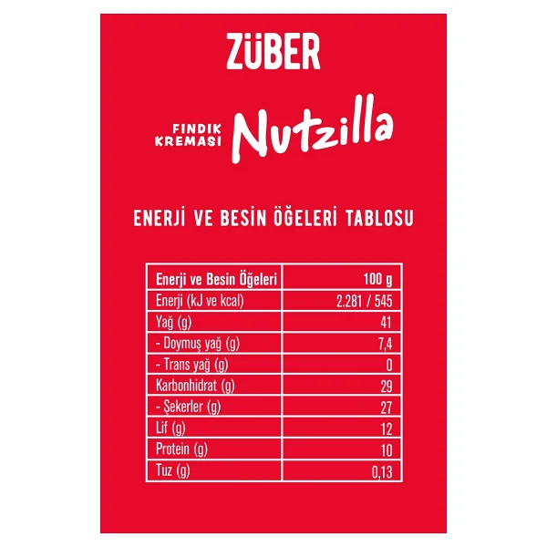 Züber Nutzilla Fındık Kreması 315g X 3 Adet (Yeni) - 945 Gr - Görsel 5