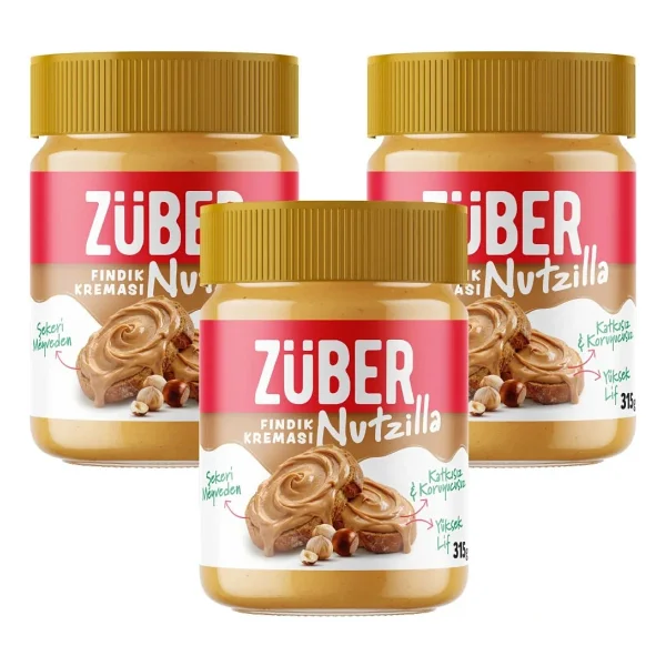Züber Nutzilla Fındık Kreması 315G x 3 Adet (Yeni) - 945 gr