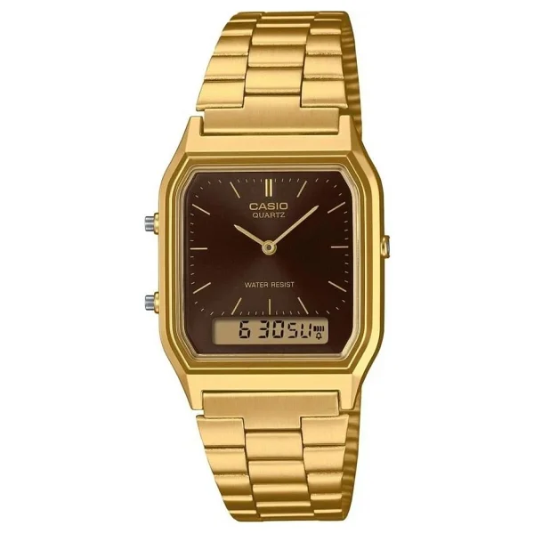 Casio Standart Aq-230ga-5amqydf Çelik Kordon Altın-Siyah Kol Saati - Görsel 4