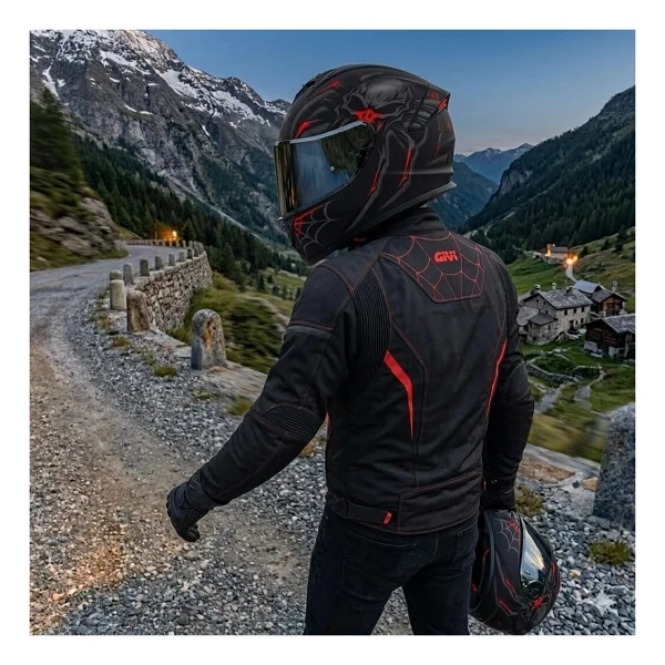 Givi 50.X Arachno Mat Siyah Kırmızı Full Face Motor Kaskı - Görsel 4