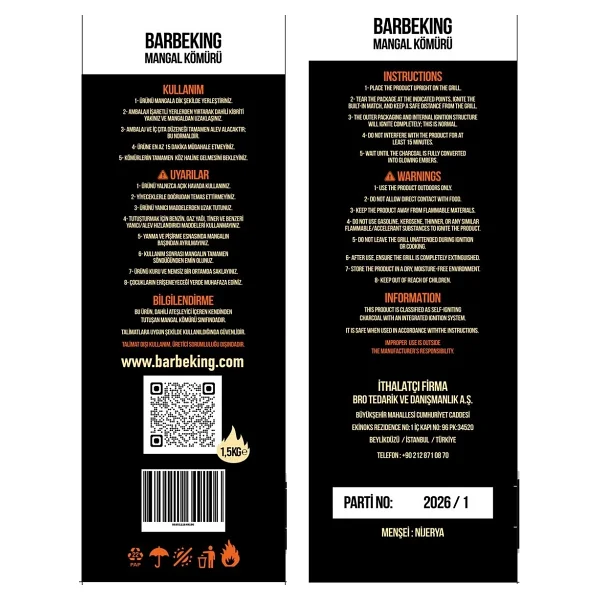 Barbeking Ateşle 1,5 Kg Mangal Kömürü (Yırt, Yak, Pişir) - Görsel 7
