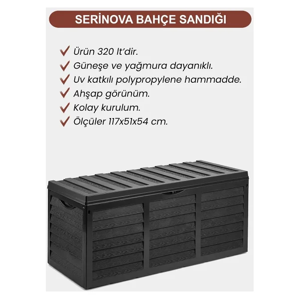 Serinova Plastik Depolama Sandığı Bahçe Mobilyası - Görsel 9