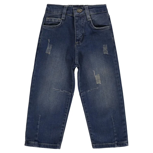 Civil Boys Dizi Pensli Regular Fit Kot Pantolon Erkek Çocuk 2-5 Yaş Koyu Mavi Pamuklu Kumaş - Koyu Mavı - 4 - 5 Yaş - Görsel 6