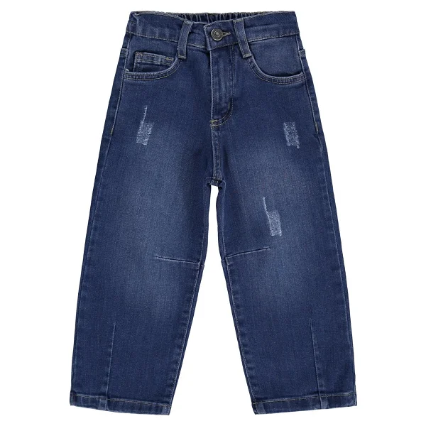 Civil Boys Dizi Pensli Regular Fit Kot Pantolon Erkek Çocuk 2-5 Yaş Koyu Mavi Pamuklu Kumaş - Koyu Mavı - 4 - 5 Yaş - Görsel 4