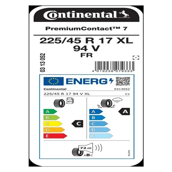 Continental Premiumcontact 7 225/45 R17 94v XL Fr Yaz Lastiği - 2026 - Görsel 2