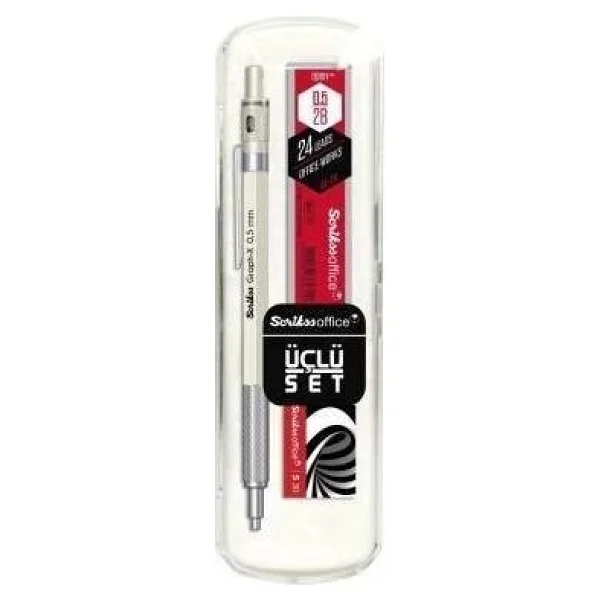 Scrikss Graph-X Beyaz 0.5 mm 3'lü Versatil Uçlu Kalem Seti - Görsel 3