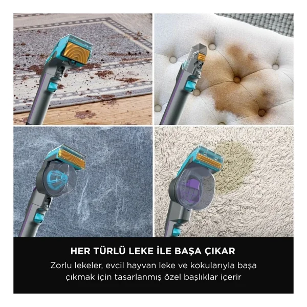 Shark Pet Başlıklı Koltuk Halı Araba Toz Torbasız Elektrikli Süpürge - Mavi - Görsel 3