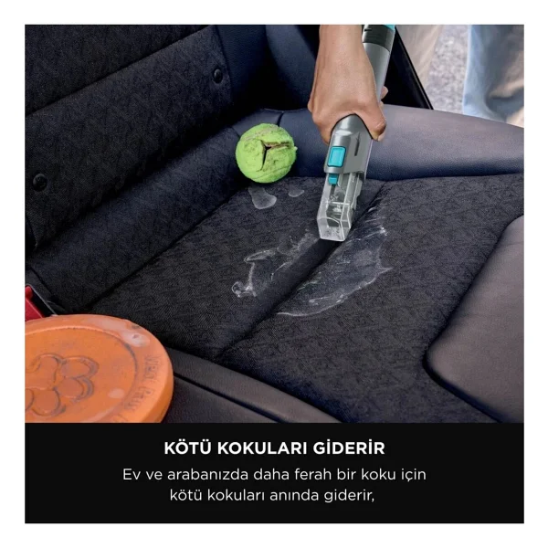 Shark Pet Başlıklı Koltuk Halı Araba Toz Torbasız Elektrikli Süpürge - Mavi - Görsel 5