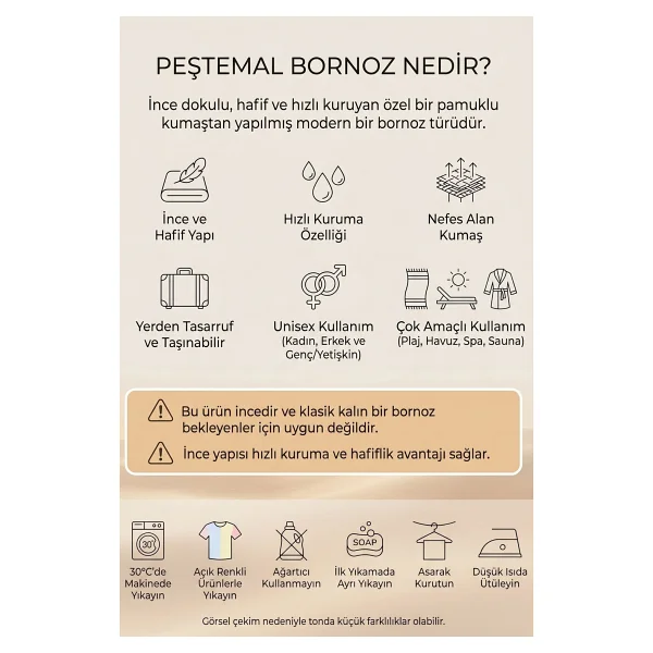 Elif Mira Kapşonlu Unisex Peştemal Plaj Deniz Banyo Bornozu Beachside - Antrasit - Görsel 7