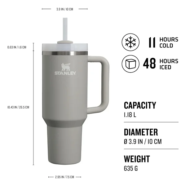 Stanley Quencher Gri 1.18 Lt Pipetli Termos Bardak - Görsel 8