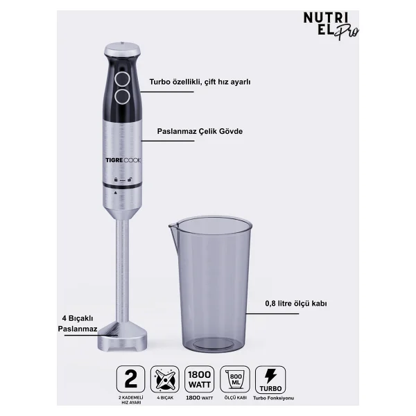 Tigrecook 1800 W El Blender - Görsel 2