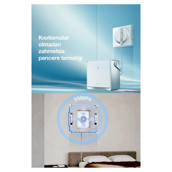 Ecovacs Winbot Pro Omni Taşınabilir Istasyonlu Akıllı Cam Silme Robotu 5500pa - Görsel 9