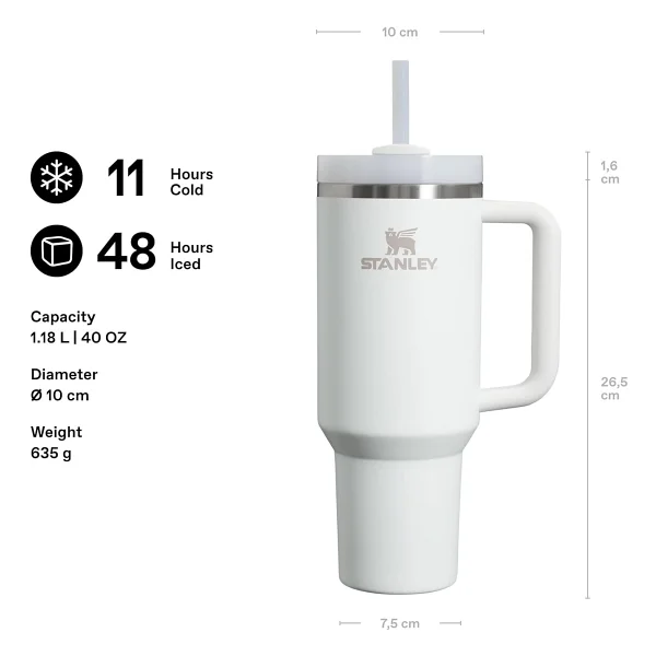 Stanley Quencher Beyaz 1.18 Lt Pipetli Termos Bardak - Görsel 6