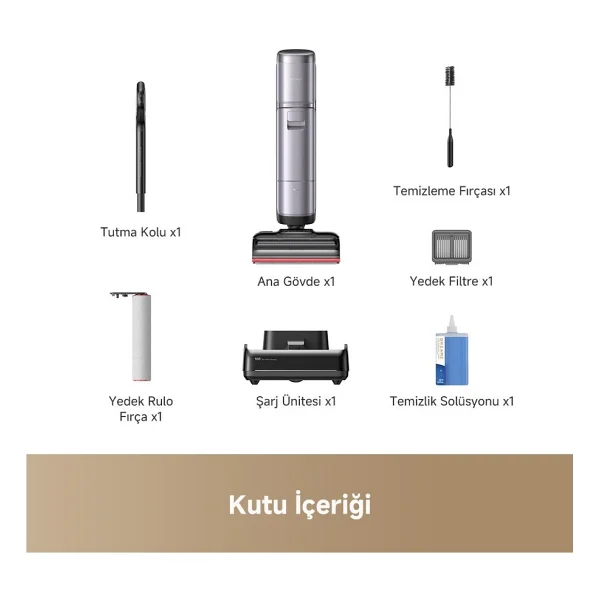 Dreame Yeni Premium Pro Islak ve Kuru Süpürge 28000PA Emiş Gücü, %100 Leke Giderme ve %99,9999 Sterilizasyon Için 200°C Buharlı Temizlikx - Siyah - Görsel 10