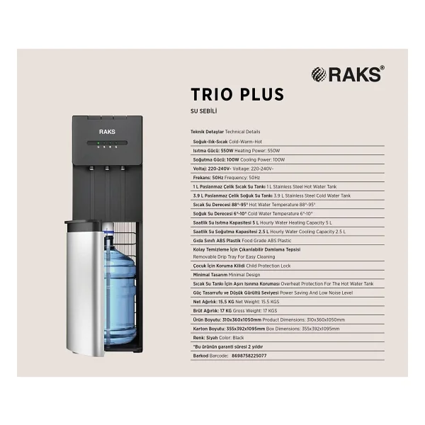 Raks Trio Plus Gizli Damacanalı Su Sebili - Görsel 2