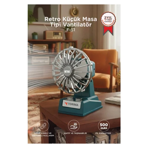 Torima F-51 Retro Masaüstü Vantilatör - Görsel 6