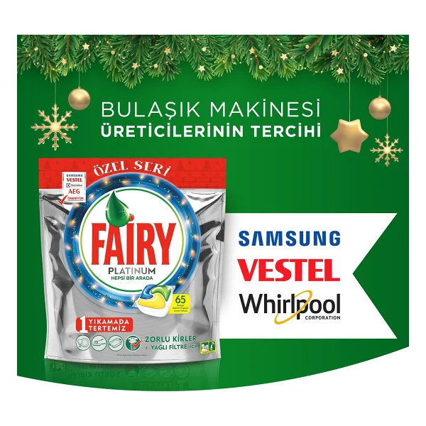Fairy Platinum Bulaşık Makinesi Tableti 65'li - Görsel 3